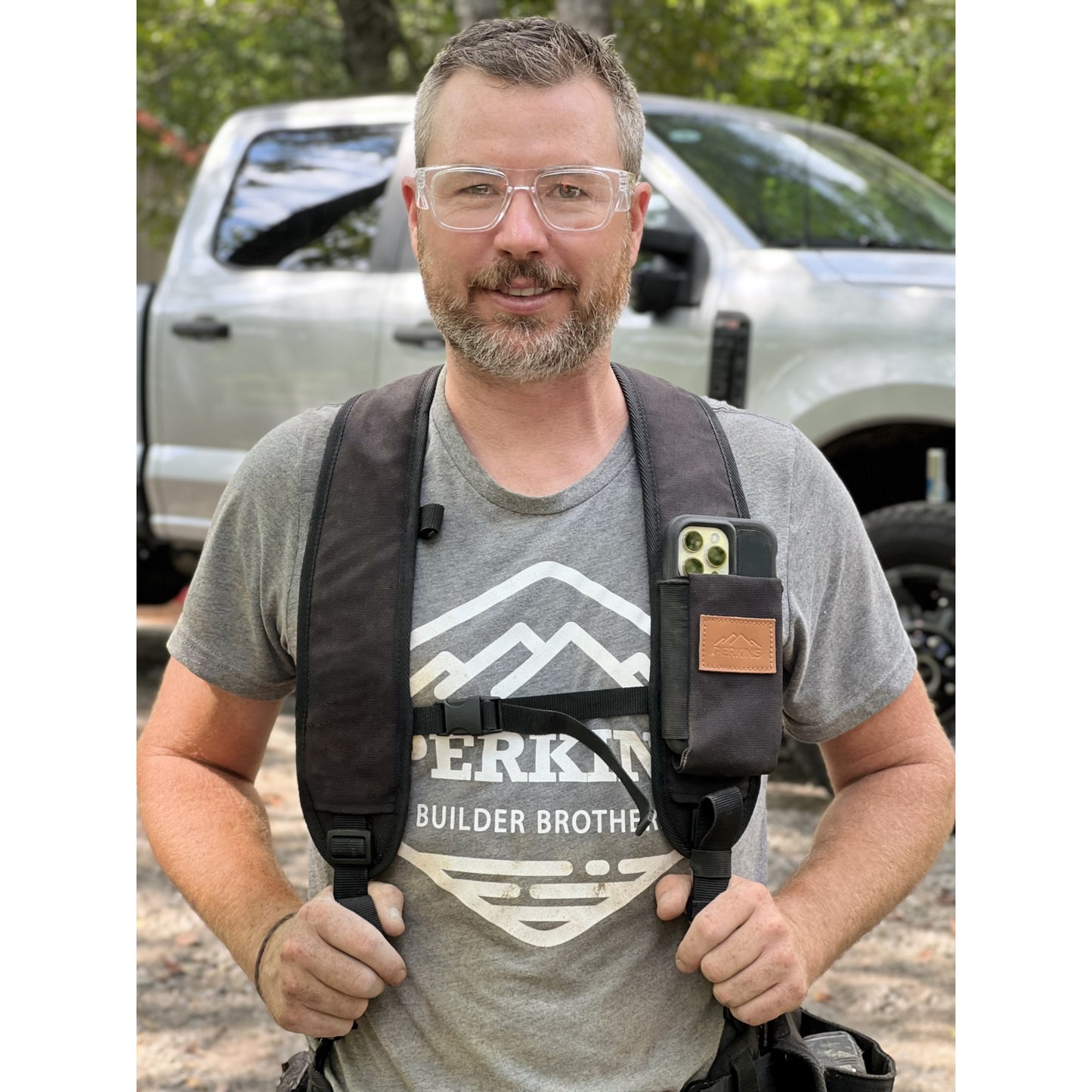 Perkins Builder Brothers Essential Tool Belt Set With Suspenders, Ideal for Framers, Carpenters and Contractors, Small Size, Black