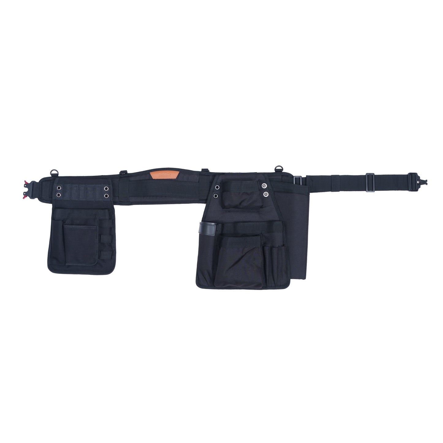 Perkins Builder Brothers Essential Tool Belt Set With Suspenders, Ideal for Framers, Carpenters and Contractors, Small Size, Black